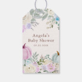 Étiquettes-cadeau Fall Pastel Citrouille Floral Baby shower (Dos)