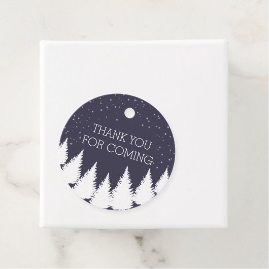 Étiquettes Cadeau Falling Neige hiver arbres Fête Fête (En situation)
