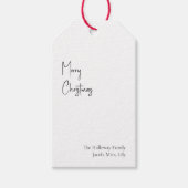 Étiquettes-cadeau Famille de script de Noël moderne (Devant)