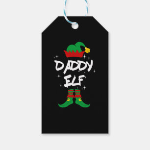 Étiquettes-cadeau Famille Elf Daddy Correspondance de Noël tenue cad