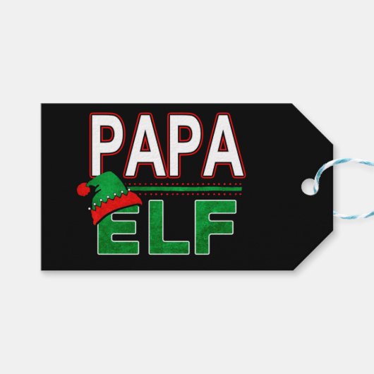 Étiquettes-cadeau Famille Elf | Papa Elf Noël Fête #TeamElf (Devant (Horizontal))