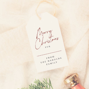 Étiquettes-cadeau Famille minimaliste moderne Joyeux Noël personnali