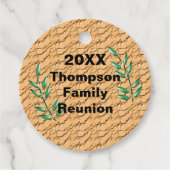 Étiquettes Cadeau Famille Reunion Keepsaké Green Tree Branch Memento (Devant)