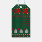 Étiquettes-cadeau Family Photo Festive Knit Pattern (Dos)