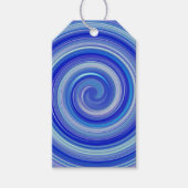 Étiquettes-cadeau Fancy spirale bleue (Devant)