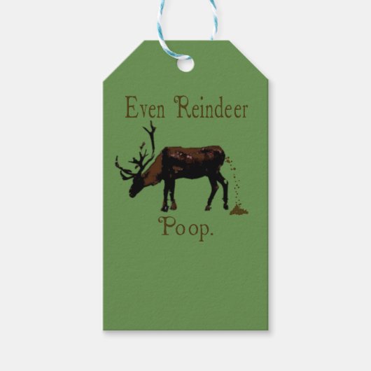 Étiquettes-cadeau Fantaisie Reindeer Poop Noël (Devant)