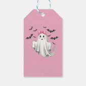 Étiquettes-cadeau Fantôme de fille rose avec chauves-souris volant (Dos)