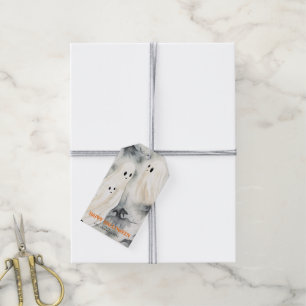 Étiquettes-cadeau Fantômes d'aquarelle Personnalisé Halloween heureu