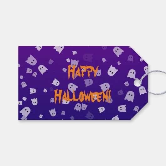 Étiquettes-cadeau Fantômes d'Halloween (Devant (Horizontal))