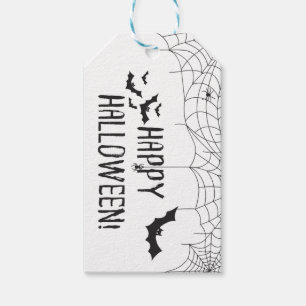 Étiquettes-cadeau fantômes éffrayants d'Halloween, chauves-souris