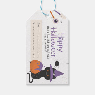 Étiquettes-cadeau Fantômes et chauves-souris d'Halloween effrayants