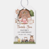 Étiquettes-cadeau Farm Animals, Cute Animals, Barn, First Birthday (Devant)