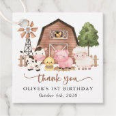 Étiquettes Cadeau Farm Animals, Cute Animals, Barn, First Birthday (Devant)