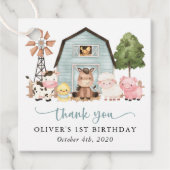 Étiquettes Cadeau Farm Animals, Cute Animals, Barn, First Birthday (Devant)