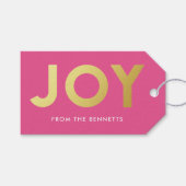 Étiquettes-cadeau Faux Foil moderne Joie Nom Noël (Devant (Horizontal))