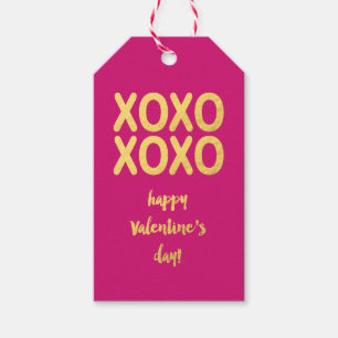 Étiquettes-cadeau Faux Gold Foil XOXO   Tag cadeau de la Saint-Valen