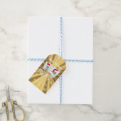 Étiquettes-cadeau Faux Gold Joyeux modèle photo de Noël (Avec de laficelle)