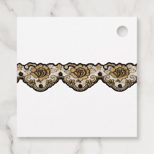 Étiquettes Cadeau Faux Gold Parties scintillant et Black Queen Bee L (Dos)