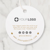 Étiquettes Cadeau Faux Gold Simple Script moderne Merci d'affaires (Dos)