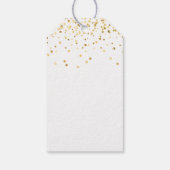 Étiquettes-cadeau faux or confetti merci mariage de calligraphie (Dos)