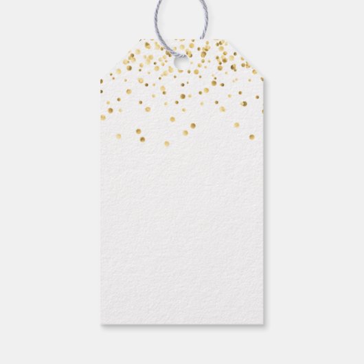 Étiquettes-cadeau faux or confetti merci mariage de calligraphie (Dos)