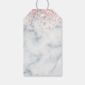 Étiquettes-cadeau faux rose or confetti merci calligraphie (Dos)