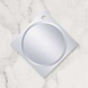 Étiquettes Cadeau Faux Silver Metallic Look Blank Moderne Élégant