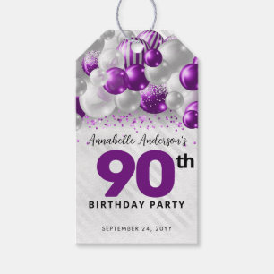 Étiquettes-cadeau Faveur d'anniversaire de ballon de paillettes d'ar