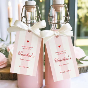 Étiquettes-cadeau Faveur de Baby Shower de la Saint-Valentin à rayur