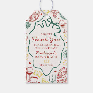 Étiquettes-cadeau Faveur de Baby Shower Livraison Spéciale Pâtes Ita