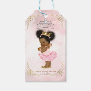 Étiquettes-cadeau Faveur de Baby Shower Vintage Princesse Rose Fille