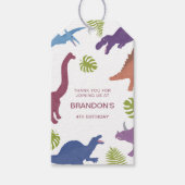 Étiquettes-cadeau Faveur de fête d'anniversaire de dinosaure mignon  (Devant)