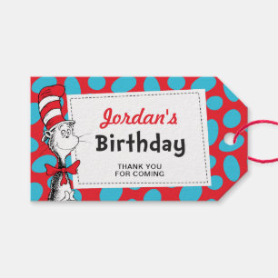Étiquettes-cadeau Faveur de fête d'anniversaire du Chat dans le Chap