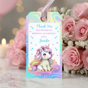 Étiquettes-cadeau Faveur de fête d'anniversaire Paillettes Licorne M