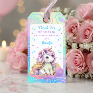 Étiquettes-cadeau Faveur de fête d'anniversaire Paillettes Licorne M
