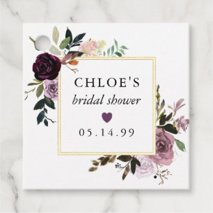 Étiquettes Cadeau Faveur de Fête de Mariage Florale Rose Rose Clair