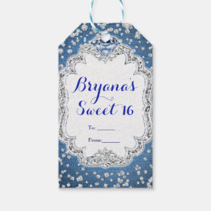 Étiquettes-cadeau Faveur de fête Denim & Diamonds Glam Bling éparpil