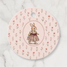 Faveur de fille lapin vintage pour Baby Shower flo