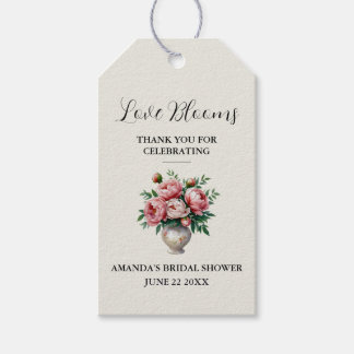 Étiquettes-cadeau Faveur de mariage Amour de Pivoine Rose Fardée Fle