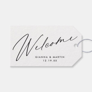 Étiquettes-cadeau Faveur de mariage de bienvenue minimale