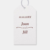 Étiquettes-cadeau Faveur de mariage lesbienne (Dos)