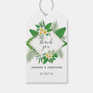 Étiquettes-cadeau Faveur de mariage Luau Hawaïen à l'aquarelle