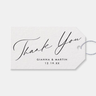 Étiquettes-cadeau Faveur de mariage minimal pour le Merci