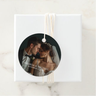 Étiquettes Cadeau Faveur de photo personnalisée avec noms et date de