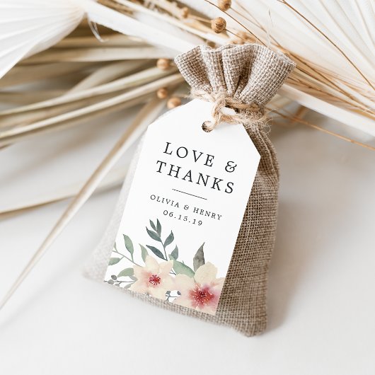 Étiquettes-cadeau Faveur de remerciement de mariage Peach Blossom
