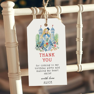 Étiquettes-cadeau Faveur de remerciement pour anniversaire Alice au