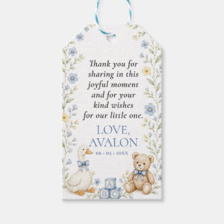 Étiquettes-cadeau Faveur de remerciement pour Baby Shower Nursery Fl