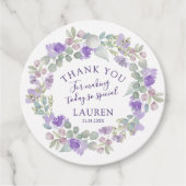 Étiquettes Cadeau Faveur florale violette Boho (Devant)