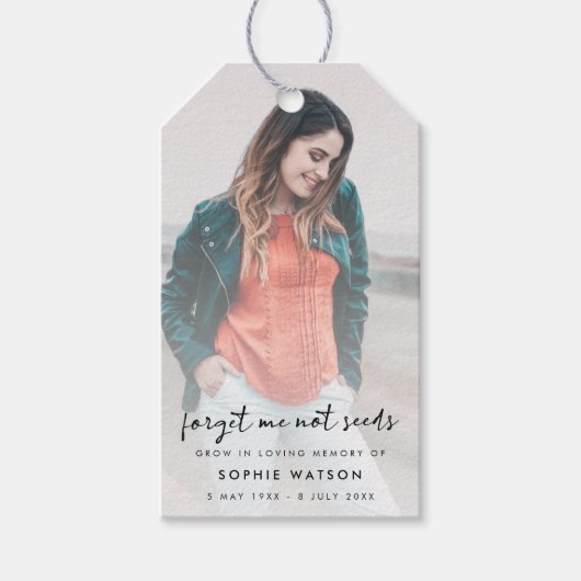 Étiquettes-cadeau Faveur funéraire | Mémorial Oubliez-moi pas les se (Devant)