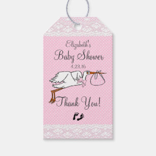 Étiquettes-cadeau Faveur mignonne d'invité de baby shower de rose d